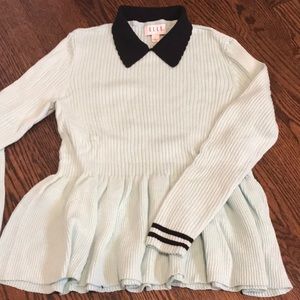 Elle Peplum Collared Sweater